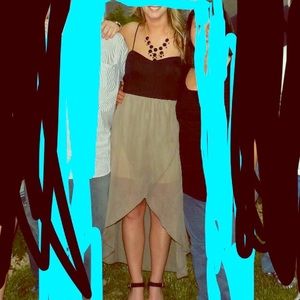 Medium black and tan high low dress